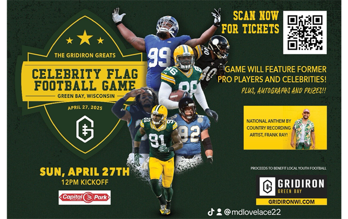 Gridiron Greats Celebrity Flag Football Game coming to Green Bay
